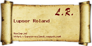 Lupsor Roland névjegykártya